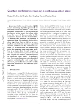 Quantum reinforcement learning in continuous action space