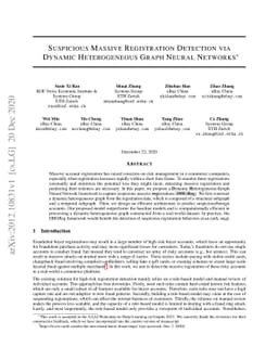 Suspicious Massive Registration Detection via Dynamic Heterogeneous
  Graph Neural Networks