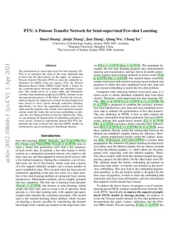PTN: A Poisson Transfer Network for Semi-supervised Few-shot Learning