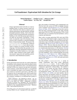 LieTransformer: Equivariant self-attention for Lie Groups
