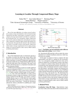 Learning to Localize Through Compressed Binary Maps