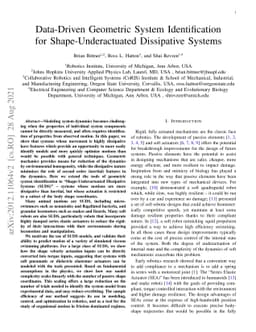Data-Driven Geometric System Identification for Shape-Underactuated
  Dissipative Systems