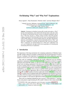 On Relating 'Why?' and 'Why Not?' Explanations
