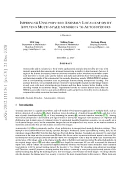 Improving unsupervised anomaly localization by applying multi-scale
  memories to autoencoders