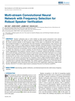 Multi-stream Convolutional Neural Network with Frequency Selection for
  Robust Speaker Verification