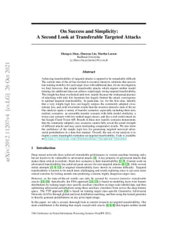 On Success and Simplicity: A Second Look at Transferable Targeted
  Attacks