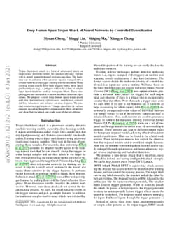 Deep Feature Space Trojan Attack of Neural Networks by Controlled
  Detoxification