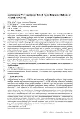 Incremental Verification of Fixed-Point Implementations of Neural
  Networks