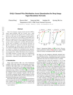 DAQ: Channel-Wise Distribution-Aware Quantization for Deep Image
  Super-Resolution Networks