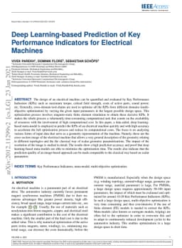 Deep Learning-based Prediction of Key Performance Indicators for
  Electrical Machine