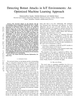Detecting Botnet Attacks in IoT Environments: An Optimized Machine
  Learning Approach
