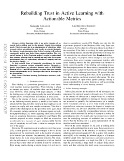 Rebuilding Trust in Active Learning with Actionable Metrics