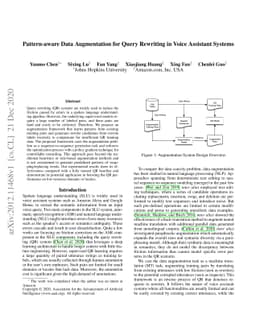 Pattern-aware Data Augmentation for Query Rewriting in Voice Assistant
  Systems