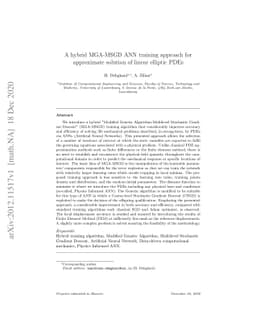 A hybrid MGA-MSGD ANN training approach for approximate solution of
  linear elliptic PDEs