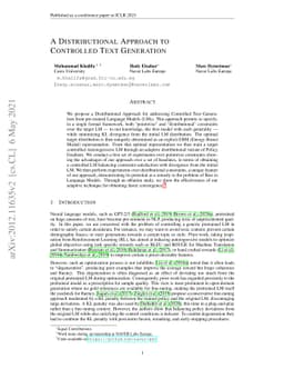 A Distributional Approach to Controlled Text Generation