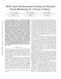 Multi-Agent Reinforcement Learning for Dynamic Ocean Monitoring by a
  Swarm of Buoys