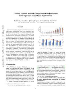 Learning Dynamic Network Using a Reuse Gate Function in Semi-supervised
  Video Object Segmentation