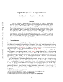 Empirical Bayes PCA in high dimensions