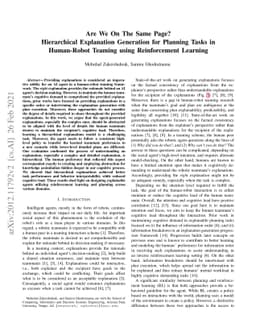 Are We On The Same Page? Hierarchical Explanation Generation for
  Planning Tasks in Human-Robot Teaming using Reinforcement Learning