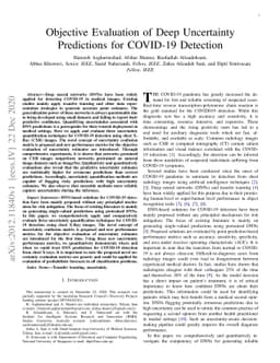 Objective Evaluation of Deep Uncertainty Predictions for COVID-19
  Detection