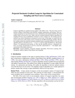 Projected Stochastic Gradient Langevin Algorithms for Constrained
  Sampling and Non-Convex Learning