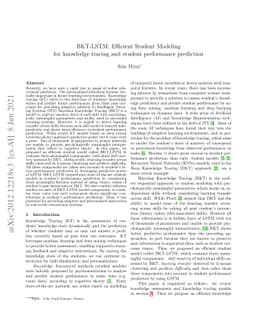BKT-LSTM: Efficient Student Modeling for knowledge tracing and student
  performance prediction