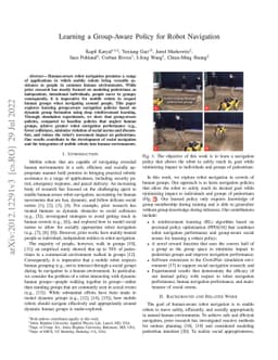 Learning a Group-Aware Policy for Robot Navigation