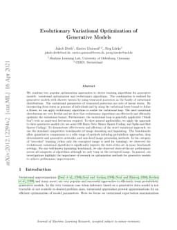 Evolutionary Variational Optimization of Generative Models