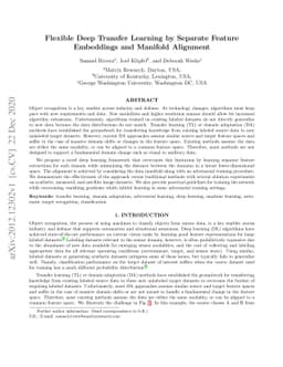 Flexible deep transfer learning by separate feature embeddings and
  manifold alignment