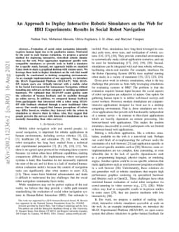 An Approach to Deploy Interactive Robotic Simulators on the Web for HRI
  Experiments: Results in Social Robot Navigation