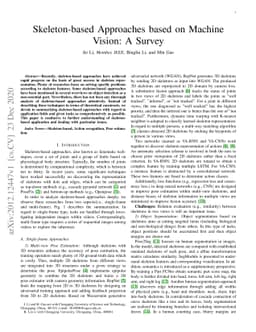 Skeleton-based Approaches based on Machine Vision: A Survey