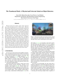 The Translucent Patch: A Physical and Universal Attack on Object
  Detectors