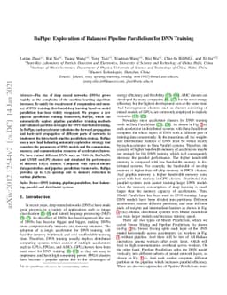 BaPipe: Exploration of Balanced Pipeline Parallelism for DNN Training