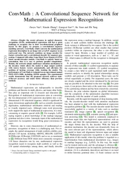 ConvMath: A Convolutional Sequence Network for Mathematical Expression
  Recognition