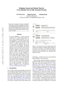 Bridging Textual and Tabular Data for Cross-Domain Text-to-SQL Semantic
  Parsing