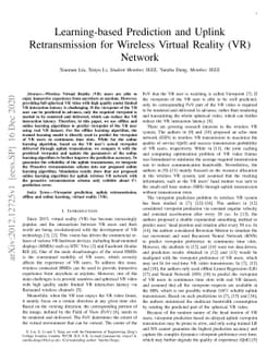 Learning-based Prediction and Uplink Retransmission for Wireless Virtual
  Reality (VR) Network