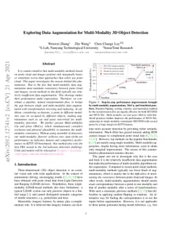 Exploring Data Augmentation for Multi-Modality 3D Object Detection