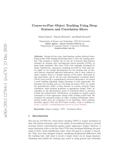 Coarse-to-Fine Object Tracking Using Deep Features and Correlation
  Filters