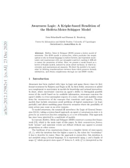 Awareness Logic: A Kripke-based Rendition of the Heifetz-Meier-Schipper
  Model
