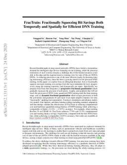 FracTrain: Fractionally Squeezing Bit Savings Both Temporally and Spatially for Efficient DNN Training