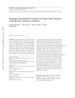 Kryging: Geostatistical analysis of large-scale datasets using Krylov
  subspace methods