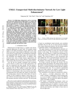 UMLE: Unsupervised Multi-discriminator Network for Low Light Enhancement