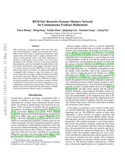 REM-Net: Recursive Erasure Memory Network for Commonsense Evidence
  Refinement