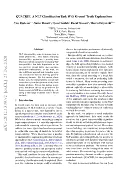 QUACKIE: A NLP Classification Task With Ground Truth Explanations