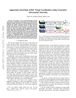 Appearance-Invariant 6-DoF Visual Localization using Generative
  Adversarial Networks