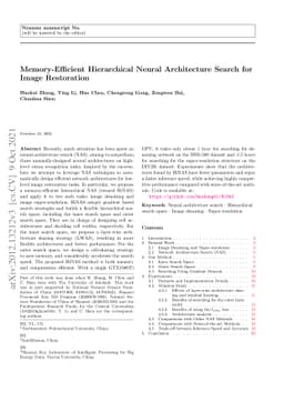 Memory-Efficient Hierarchical Neural Architecture Search for Image
  Restoration