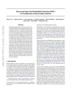 Deep Semi-Supervised Embedded Clustering (DSEC) for Stratification of
  Heart Failure Patients