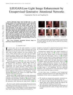 LEUGAN:Low-Light Image Enhancement by Unsupervised Generative
  Attentional Networks
