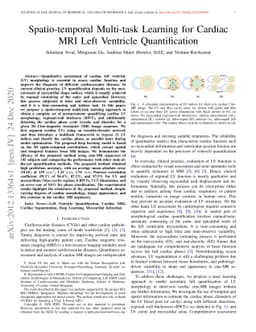 Spatio-temporal Multi-task Learning for Cardiac MRI Left Ventricle
  Quantification