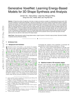 Generative VoxelNet: Learning Energy-Based Models for 3D Shape Synthesis
  and Analysis